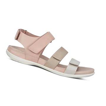 Women's Ecco Flash Flat Sandals Grey White / Rose | Canada 177KOR